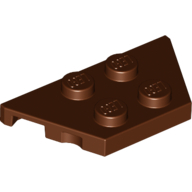Lego destička šikmá 2x4 useklá, červeno hnědá (6052822, 6136322)